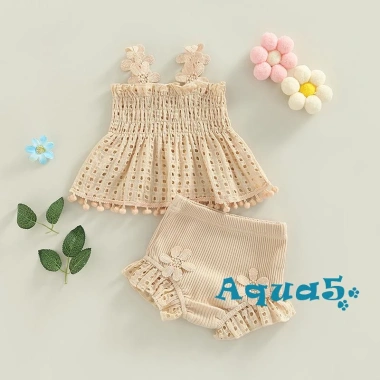 Bộ Áo Tank Top + Quần Sooc Màu Trơn Co Giãn Thời Trang Mùa Hè Bé Gái Giá Ưu Đãi