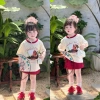 Bộ áo thun cotton bé gái Uncle M Authentic và chân váy chữ A siêu đáng yêu, giá ưu đãi 149k