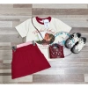 Bộ áo thun cotton bé gái Uncle M Authentic và chân váy chữ A siêu đáng yêu, giá ưu đãi 149k 9