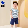 Bộ áo thun minibala ngắn tay bé mùa hè sọc Unisex, Quần short mới, mát mẻ, giá 474k 4