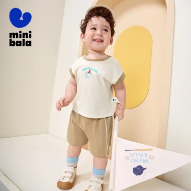 Bộ áo thun minibala ngắn tay bé mùa hè sọc Unisex, Quần short mới, mát mẻ, giá 474k 8