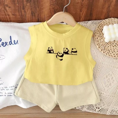 Bộ áo vest không tay mùa hè bé trai + quần lụa băng 2 trang phục - Giá chỉ 138k