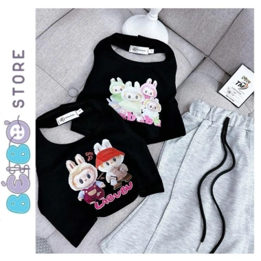 Bộ áo yếm Labubu và chân váy đuôi cá cho bé gái hè, đi chơi, đi học - Giá 99.000 VND 5