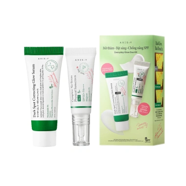 Bộ AXIS-Y Everyday Glow Duo Kit - Serum 20ml & Kem Chống Nắng 10ml, Mờ Thâm Bật Sáng, Giá Ưu Đãi 352.000