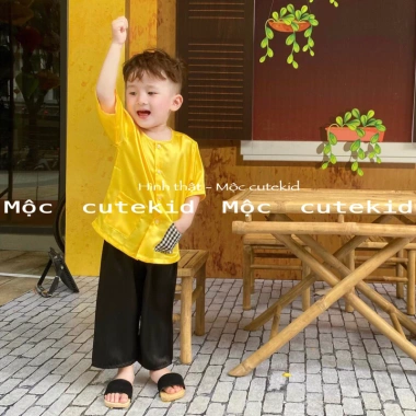 Bộ bà ba truyền thống 7-42KG bé - Khăn mua riêng, 99k, thích hợp Lễ Tết, Trung Thu 4