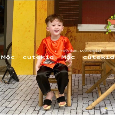 Bộ bà ba truyền thống 7-42KG bé - Khăn mua riêng, 99k, thích hợp Lễ Tết, Trung Thu 9
