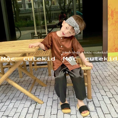 Bộ bà ba truyền thống 7-42KG bé - Khăn mua riêng, 99k, thích hợp Lễ Tết, Trung Thu 10