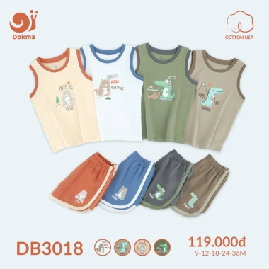 Bộ Ba Lỗ Bé Trai 8-14kg Thoáng Mát Ngộ Nghĩnh Dokma DB2.214-DB3.018 119k 4