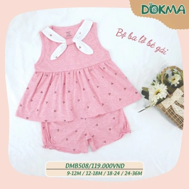 Bộ Ba Lỗ Bé Trai Bé Gái Đáng Yêu, Thoáng Mát Dokma DMB508 DB2.087 DB1.479 DB2.121 - 135k