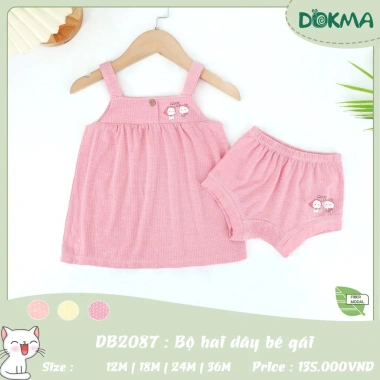 Bộ Ba Lỗ Bé Trai Bé Gái Đáng Yêu, Thoáng Mát Dokma DMB508 DB2.087 DB1.479 DB2.121 - 135k