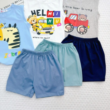 Bộ ba lỗ bé trai cotton cao cấp in hình cartoon dễ thương - Giá chỉ 77.000₫ 2