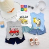 Bộ ba lỗ bé trai cotton cao cấp in hình cartoon dễ thương - Giá chỉ 77.000₫ 3