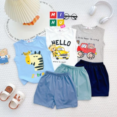 Bộ ba lỗ bé trai cotton cao cấp in hình cartoon dễ thương - Giá chỉ 77.000₫ 4