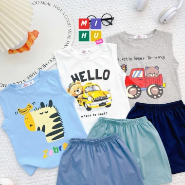 Bộ ba lỗ bé trai cotton cao cấp in hình cartoon dễ thương - Giá chỉ 77.000₫ 5