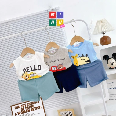 Bộ ba lỗ bé trai cotton cao cấp in hình cartoon dễ thương - Giá chỉ 77.000₫ 6