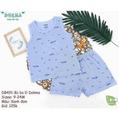 Bộ Ba Lỗ Sát Nách Thoáng Mát Dokma DB491 (8-13kg) - Giá ưu đãi 125k, giảm từ 157.5k