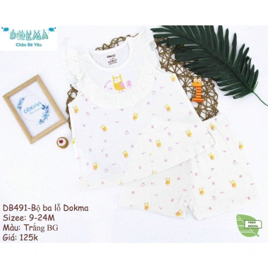 Bộ Ba Lỗ Sát Nách Thoáng Mát Dokma DB491 (8-13kg) - Giá ưu đãi 125k, giảm từ 157.5k