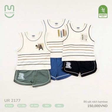 Bộ Ba Lỗ Sát Nách Uala Thoáng Mát cho Bé Trai 8,5-19kg 9-48M - Giá giảm 140.000 7