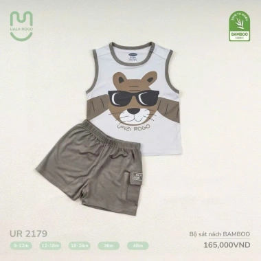Bộ Ba Lỗ Sát Nách Uala Thoáng Mát cho Bé Trai 8,5-19kg 9-48M - Giá giảm 140.000 8