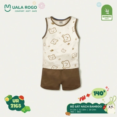 Bộ Ba Lỗ Sát Nách Uala Thoáng Mát cho Bé Trai 8,5-19kg 9-48M - Giá giảm 140.000 10