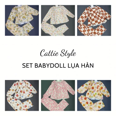 Bộ BabyDoll Lụa Hàn 40-60kg Không Xước Không Rút Tay Quần Dài CATTIE STYLE 159k VNĐ 3 Bộ BabyDoll Lụa Hàn 40-60kg Không Xước Không Rút Tay Quần Dài CATTIE STYLE 159k VNĐ 3