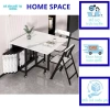 Bộ bàn ăn gấp gọn thông minh khung thép hộp sơn tĩnh điện 1,2mm, mặt gỗ giả đá 17mm - Đầy đủ lắp đặt, chỉ 2,75 triệu