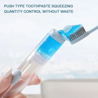 Bộ bàn chải đánh răng du lịch BENJMOORE 3 trong 1 gập, hộp kem di động cắm trại