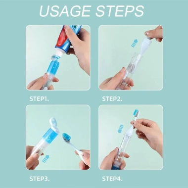 Bộ bàn chải đánh răng du lịch BENJMOORE 3 trong 1 gập, hộp kem di động cắm trại
