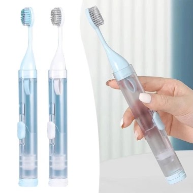 Bộ bàn chải đánh răng du lịch BENJMOORE 3 trong 1 gập, hộp kem di động cắm trại
