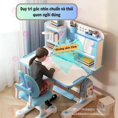 Bộ Bàn Học Chống Gù C12 Home Furniture 60x80 - Nghiêng 0‑45°, Điều Chỉnh Chiều Cao, Giá 1,490,000₫