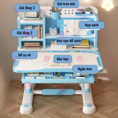 Bộ Bàn Học Chống Gù C12 Home Furniture 60x80 - Nghiêng 0‑45°, Điều Chỉnh Chiều Cao, Giá 1,490,000₫