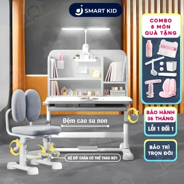 Bộ bàn học Smart Kids F01 PLUS 80cm - Nâng hạ tay quay, chống gù, chống cận, 1,150,000₫