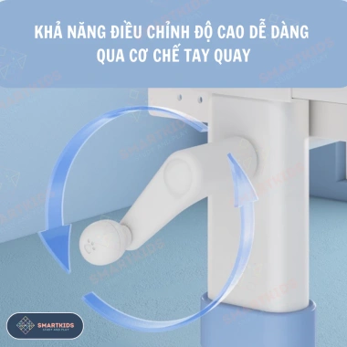 Bộ bàn học Smart Kids F01 PLUS 80cm - Nâng hạ tay quay, chống gù, chống cận, 1,150,000₫
