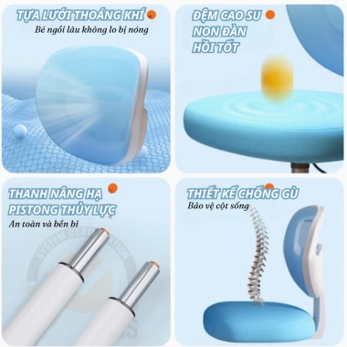 Bộ Bàn học thông minh E09 ghế xoay 360 độ mặt bàn nghiêng 60 độ kèm quà 1.490.000đ 5