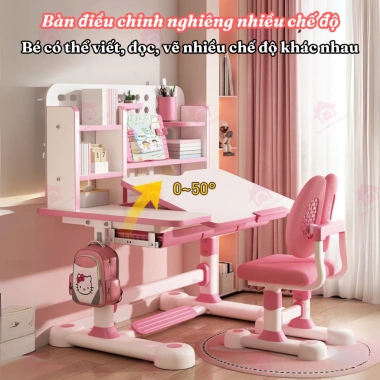 Bộ Bàn học thông minh E09 ghế xoay 360 độ mặt bàn nghiêng 60 độ kèm quà 1.490.000đ 6