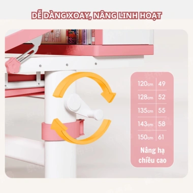 Bộ Bàn Học Thông Minh H75 PLUS - Nâng Hạ Tay Quay, Ghế Xoay 360°, Mặt Bàn Nghiêng 60°, Size 80cm + Quà tặng 1,450,000₫ 3