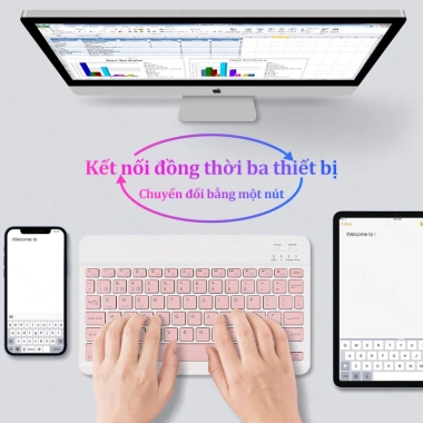 Bộ bàn phím & chuột Bluetooth 10 inch gọn nhẹ, phù hợp tablet & điện thoại - 126.788₫ 5