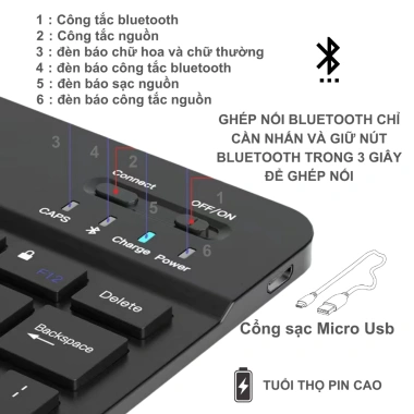 Bộ bàn phím chuột Bluetooth mỏng nhẹ, tương thích đa hệ điều hành, giảm giá 20% chỉ 110.000₫ 2