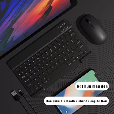 Bộ bàn phím + chuột không dây Bluetooth Android iOS, laptop, tablet, TV 10 inch - 75.000₫ 10