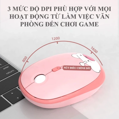 Bộ bàn phím + chuột không dây MF HELLO BEAR USB 2.4G họa tiết gấu - Giá 506.000₫