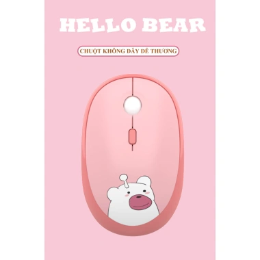 Bộ bàn phím + chuột không dây MF HELLO BEAR USB 2.4G họa tiết gấu - Giá 506.000₫