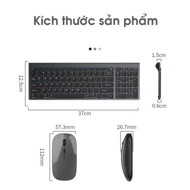 Bộ bàn phím chuột không dây MK966 Bluetooth + 2.4G, đa kết nối, sạc nhanh, chỉ 440k 4