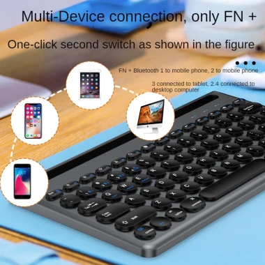 Bộ Bàn Phím Chuột Không Dây W609 Pin Sạc Type-C Bluetooth 5.0/3.0 USB 2.4G Khe Đỡ Điện Thoại Tablet Giá 420.000₫ 3