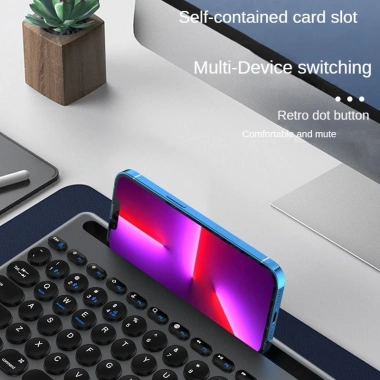 Bộ Bàn Phím Chuột Không Dây W609 Pin Sạc Type-C Bluetooth 5.0/3.0 USB 2.4G Khe Đỡ Điện Thoại Tablet Giá 420.000₫ 4