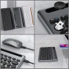 Bộ Bàn Phím Chuột Không Dây W609 Pin Sạc Type-C Bluetooth 5.0/3.0 USB 2.4G Khe Đỡ Điện Thoại Tablet Giá 420.000₫ 9