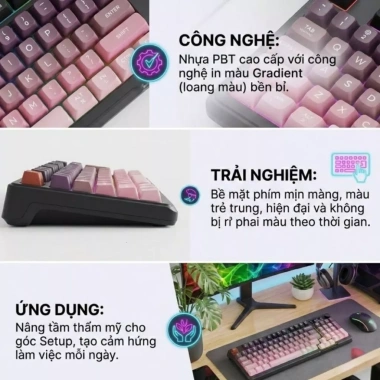 Bộ Bàn Phím và Chuột Bluetooth Không Dây Core X M96 Gaming LED Màn Hình Núm Xoay Kết Nối Đa Năng Giảm Giá 549k 7