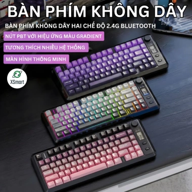 Bộ Bàn Phím và Chuột Không Dây Bluetooth M75 LED, Màn Hình, Pin Sạc, Keycap PBT cho PC, Laptop, ĐT - 469k 2