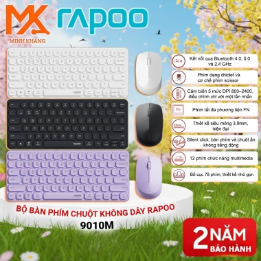 Bộ Bàn Phím và Chuột Không Dây Rapoo 8.000GT/9.010M - Kết Nối 2.4GHz Bluetooth, Gõ Êm, Giá 429.000đ