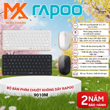 Bộ Bàn Phím và Chuột Không Dây Rapoo 8.000GT/9.010M - Kết Nối 2.4GHz Bluetooth, Gõ Êm, Giá 429.000đ 3