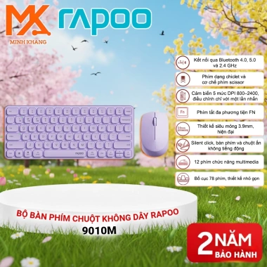 Bộ Bàn Phím và Chuột Không Dây Rapoo 8.000GT/9.010M - Kết Nối 2.4GHz Bluetooth, Gõ Êm, Giá 429.000đ 4